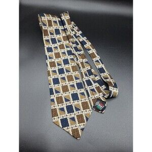 Vintage Mens Geometric 90s Tie Toscana 100% Silk